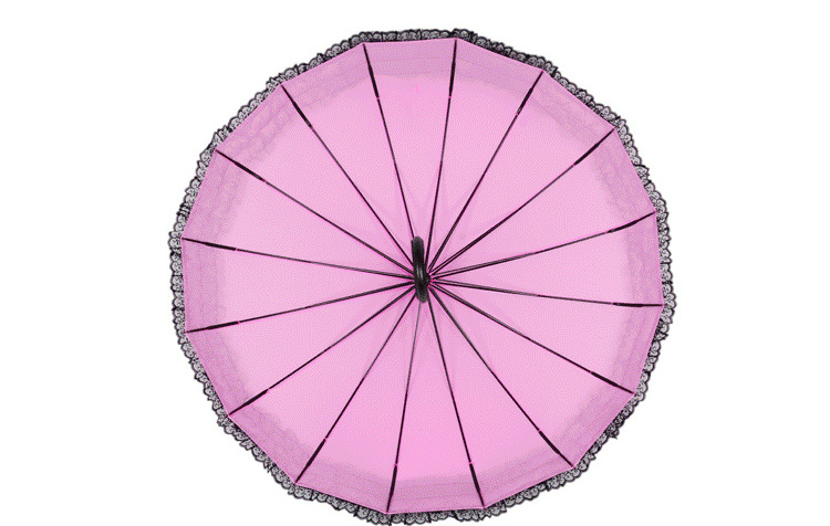 New product Curved handle lace pagoda straight umbrella