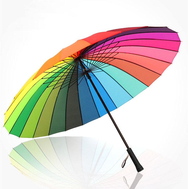 25inches 2-3 persons 24K custom rainbow advertising straight golf umbrella