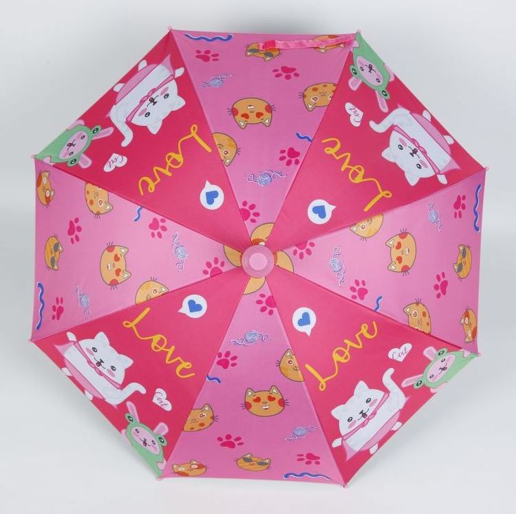 Wholesale cartoon animal designs custom kid umbrella with black uv coated