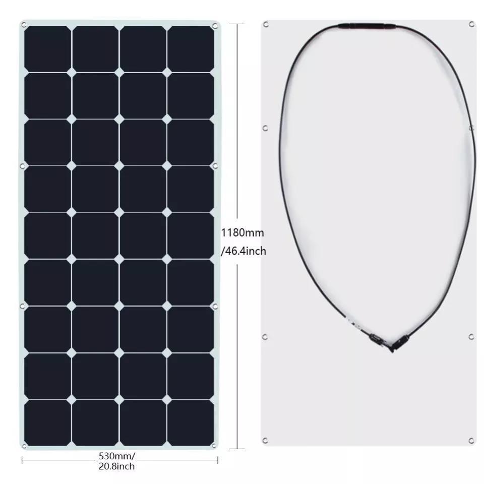 50W 100w 120W  sunpower thin film flexible solar panel Strips ETFE semi flexible solar panel