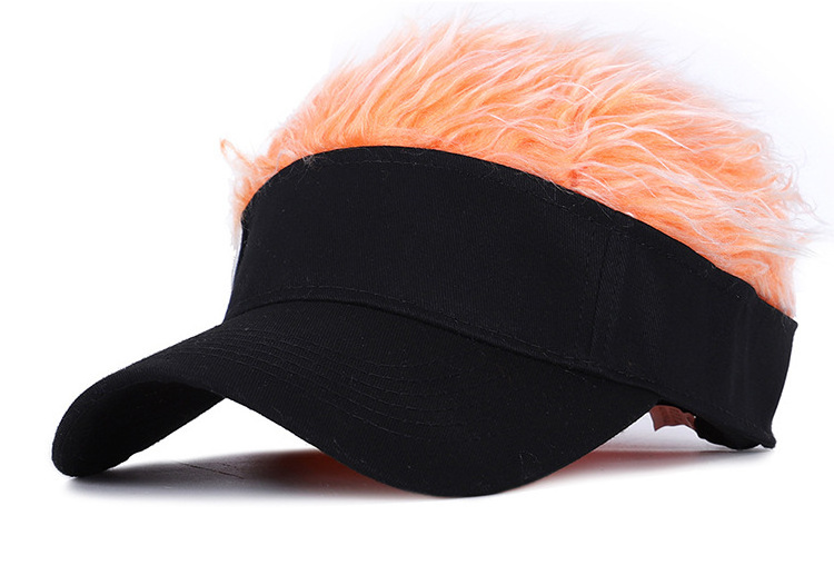 Golf Cap With Fake Flair Hair cap Sun Visor Fun Toupee Hats Men Women Spiked Hairs Wig hat