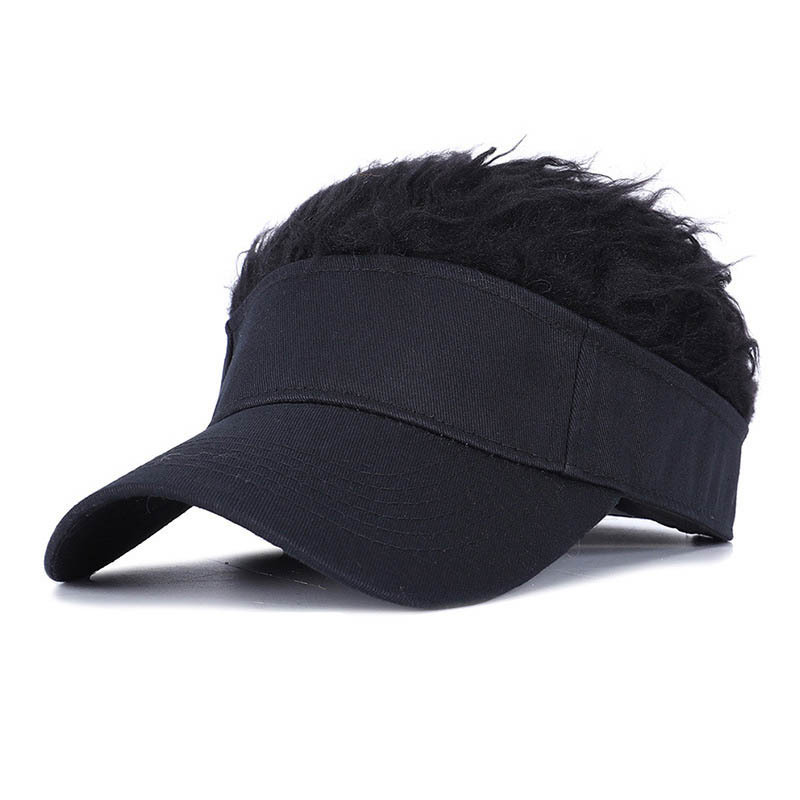 Golf Cap With Fake Flair Hair cap Sun Visor Fun Toupee Hats Men Women Spiked Hairs Wig hat