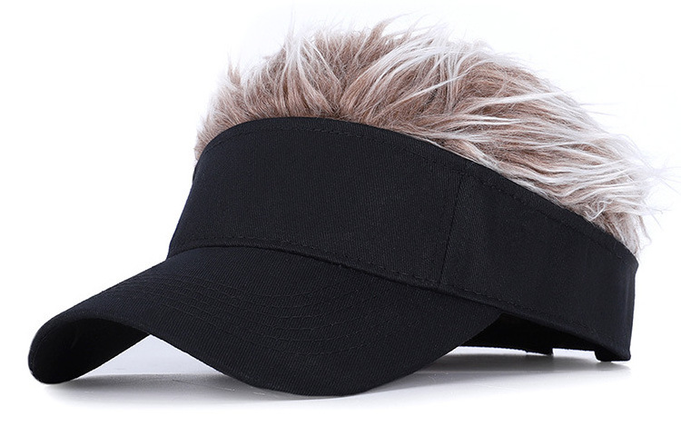 Golf Cap With Fake Flair Hair cap Sun Visor Fun Toupee Hats Men Women Spiked Hairs Wig hat