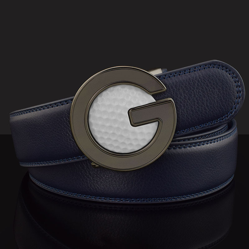 Baseball Golf Softball Genuine Leather Belts Automatic Buckle Belts Leather Men Casual Leather Belts