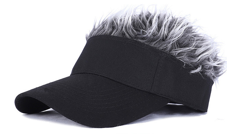 Golf Cap With Fake Flair Hair cap Sun Visor Fun Toupee Hats Men Women Spiked Hairs Wig hat