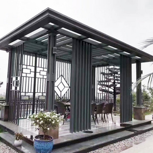 Customized aluminum metal outdoor pavilion modern garden gazebo made of aluminum sun roof terrace pergola