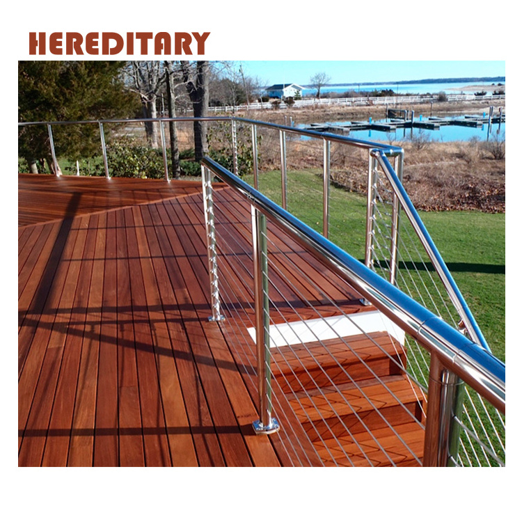 Prefabricated stainless steel cable railing systems match cable railing hardware and cable railing