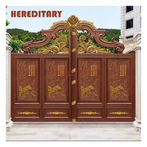 Iron fancy house garden gate boundary wall auto door design