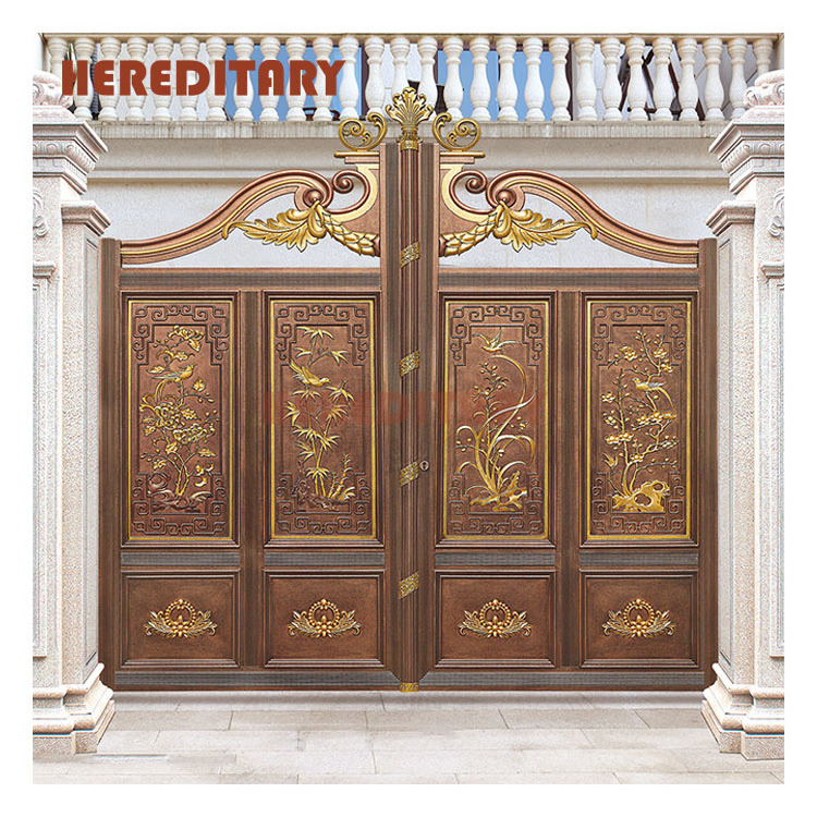 Iron fancy house garden gate boundary wall auto door design