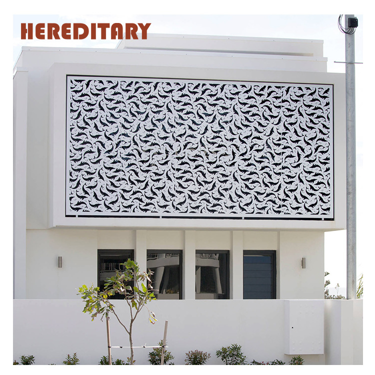 Laser cutting decorative metal carved panels for outdoor walls, partition screens for halls with perforated wall panels