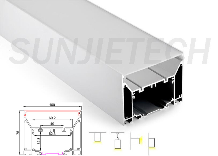 Architectural aluminum alloy led profile for led strip lighting