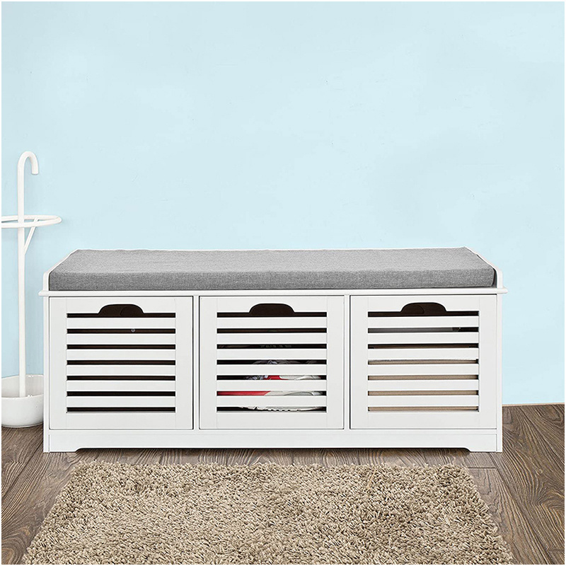 New arrivals wood shoe cabinet bench storage shoe trunk bench storage with cushion shoe bench