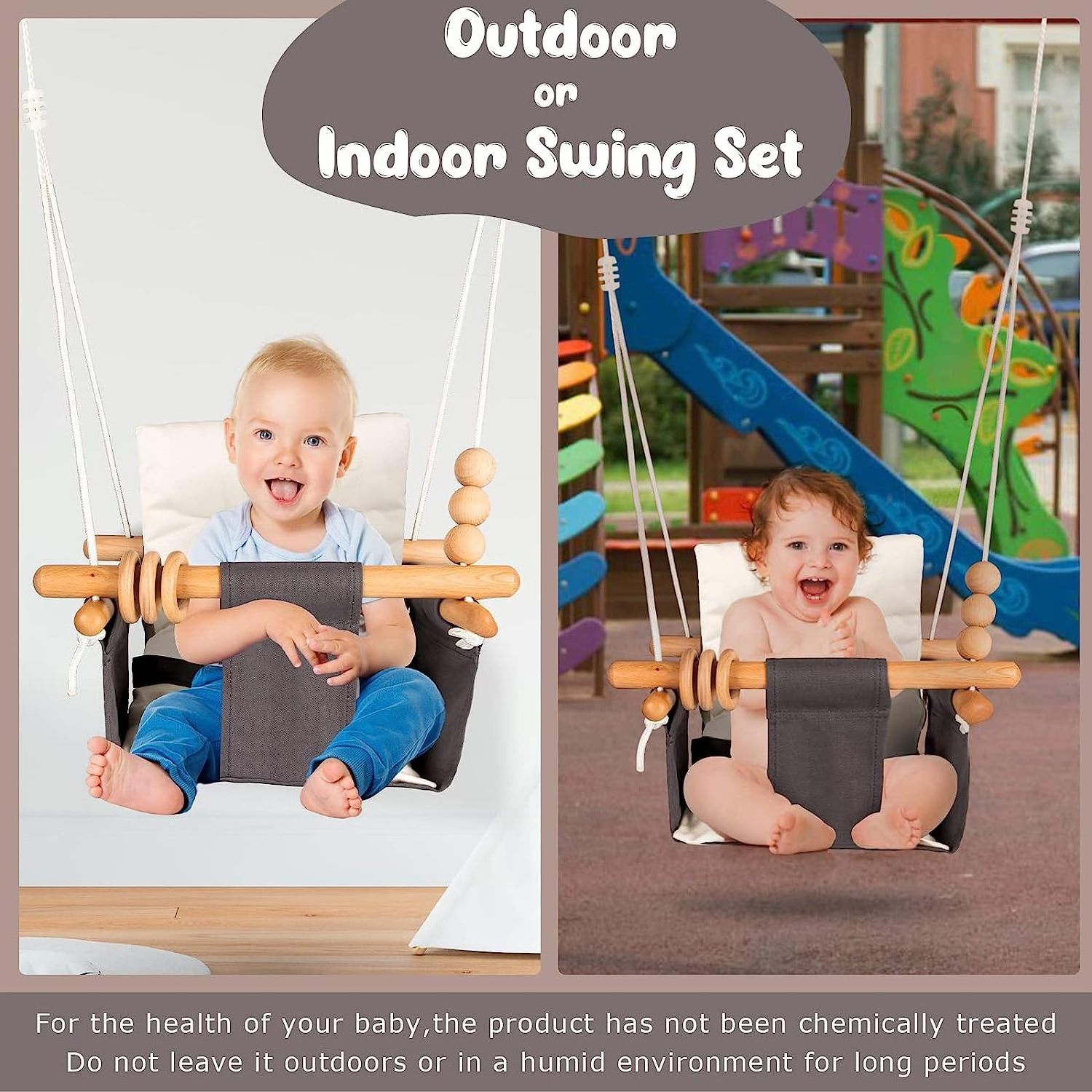 Baby Swing Outdoor Indoor Toddler Swing Seat Outside Tree Hanging Swing Great Gift for Baby Boys Girls