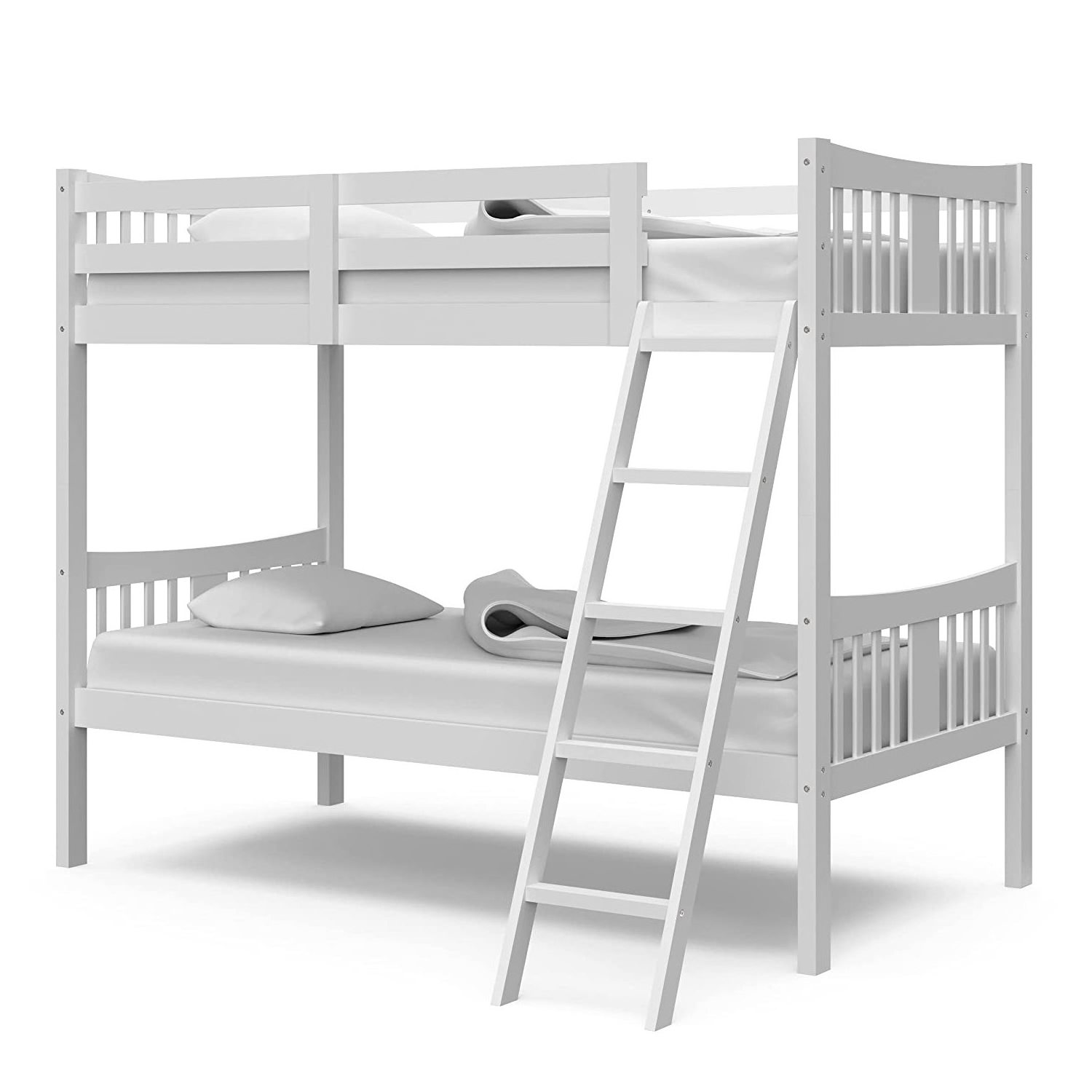 Living room kids' beds Toddler bunk bed Modern Twin Bunk Bed with Ladder and Safety Rail