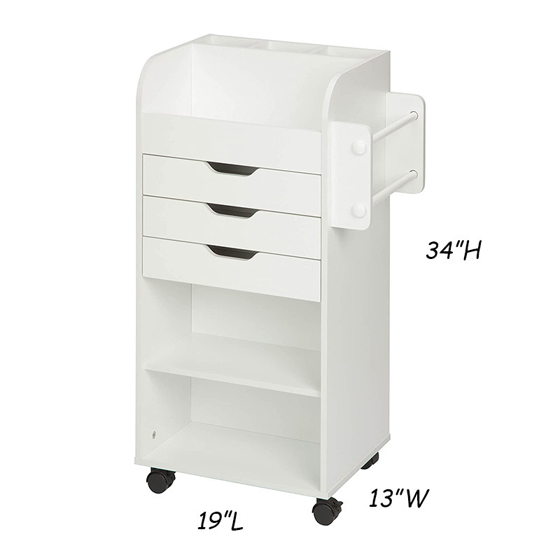 New arrivals wood storage cart trolley craft storage cabinet storage carts with drawers and wheels