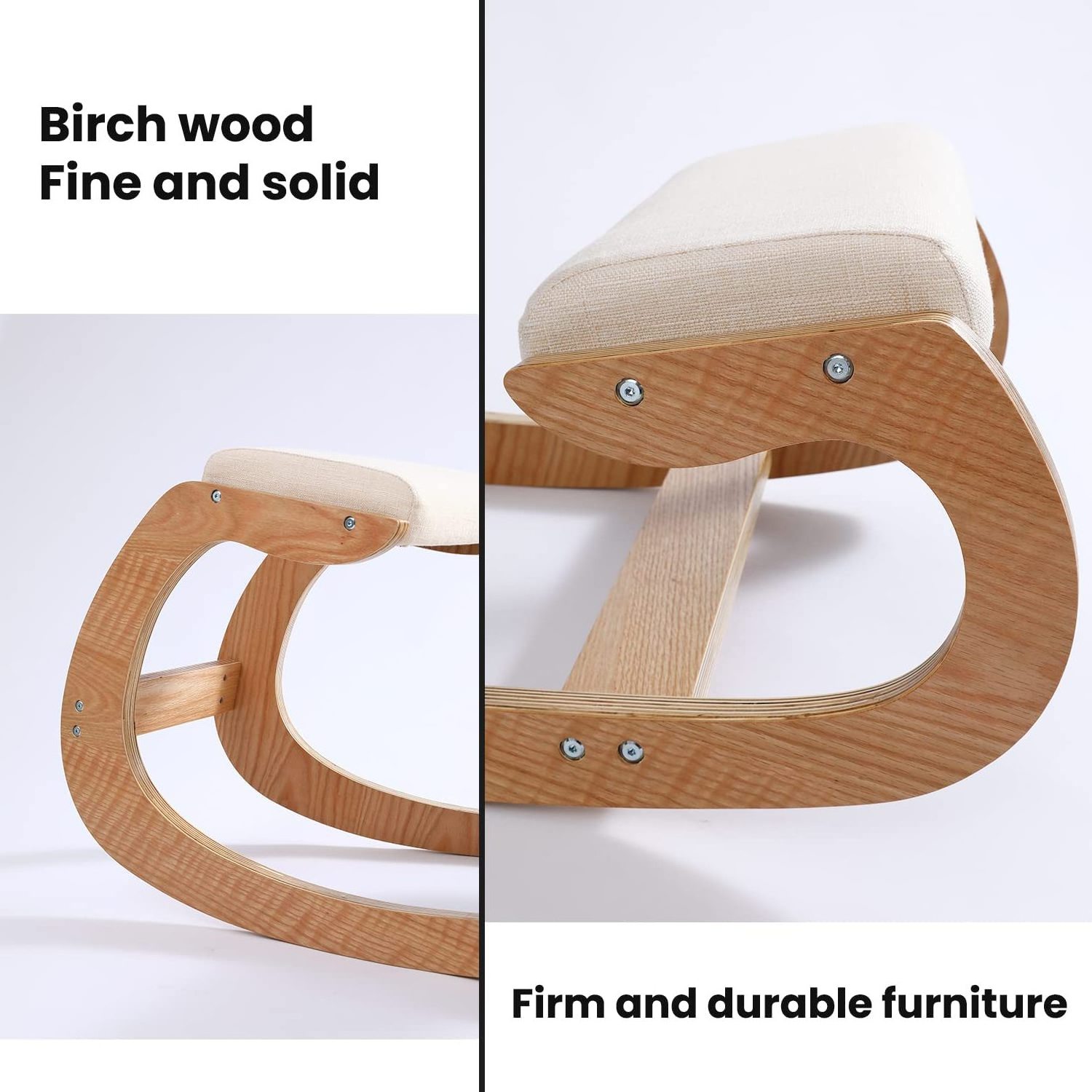 Ergonomic Kneeling Chair Birch Computer Stool Relax Your Knees with Sponge Cushion