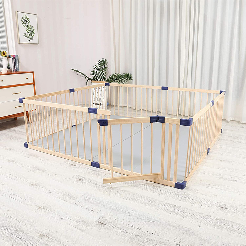 Factory wholesale wooden large playpen for babies baby playpen indoor with gate kids' playpens