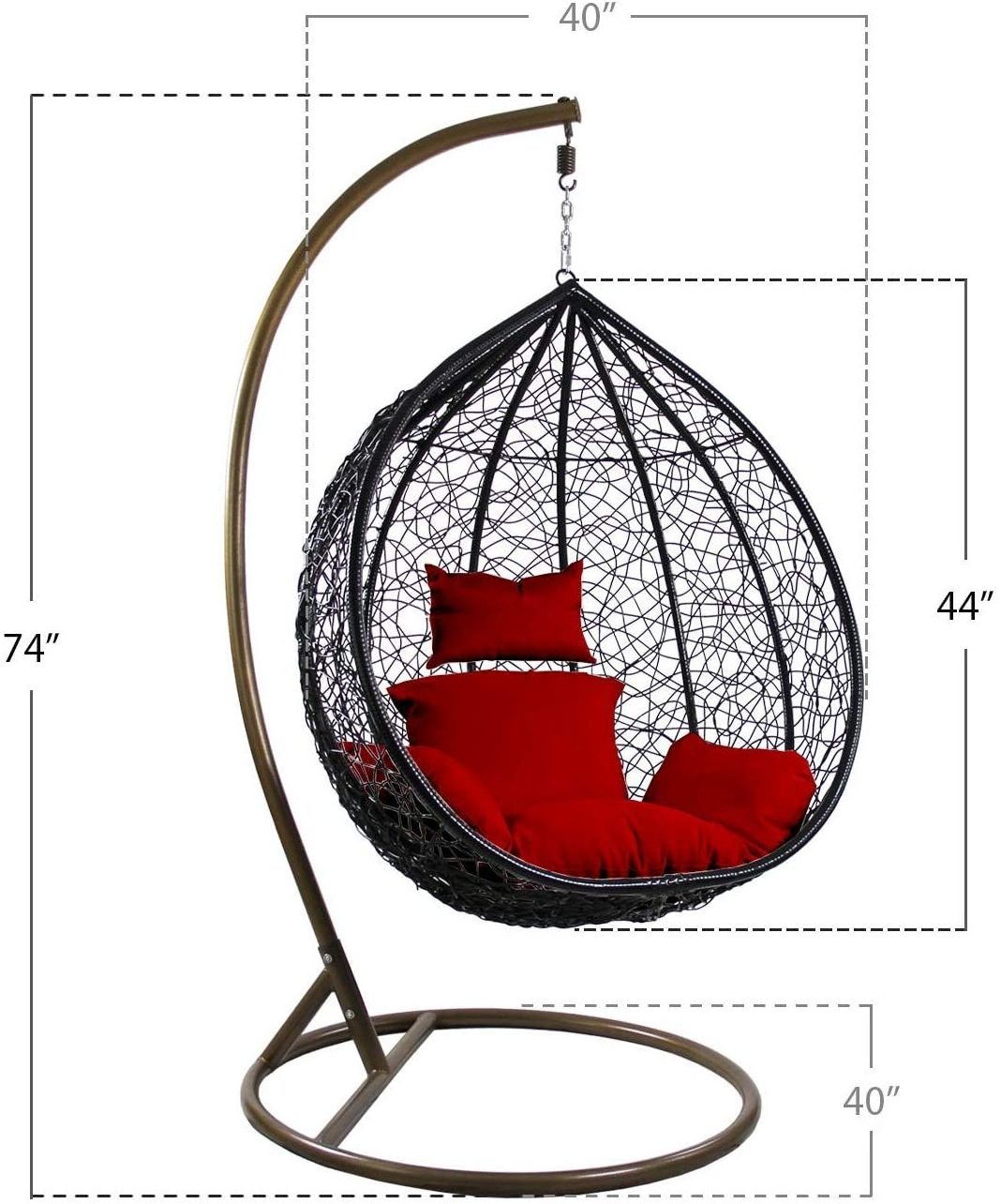 Garden Egg Shape Wicker Rattan Hanging Chair Outdoor Furniture Patio Swings