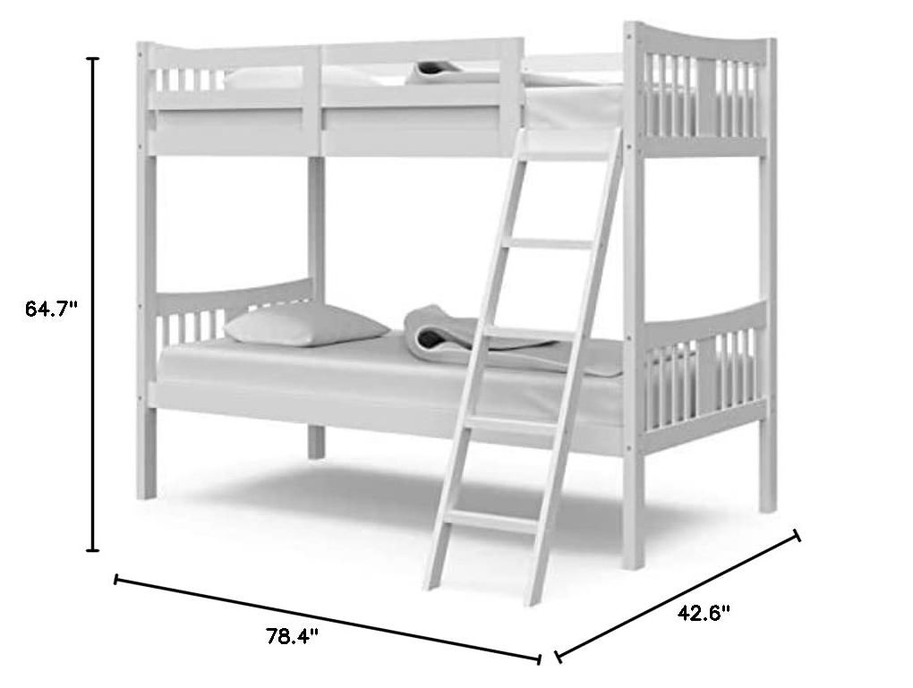 Living room kids' beds Toddler bunk bed Modern Twin Bunk Bed with Ladder and Safety Rail