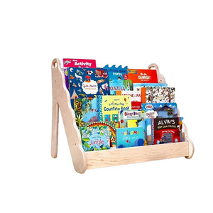 Popular wooden child tall simple bookshelf rack storage children classroom book shelf