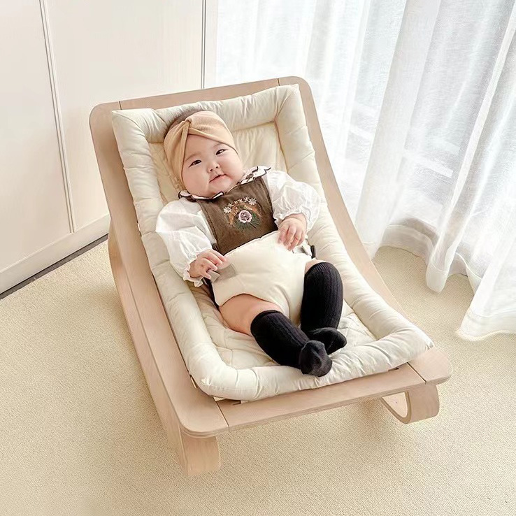 Baby Rocker soft Sleeping Crib Cradle infant wooden rocker baby Bouncer Baby Swing