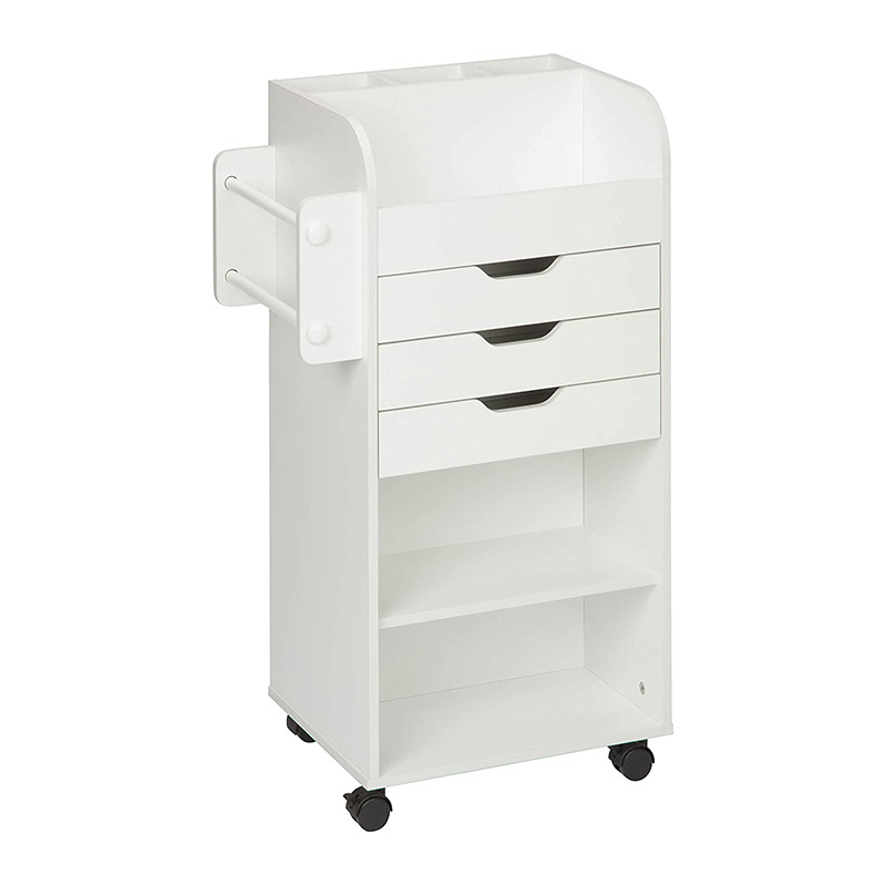 New arrivals wood storage cart trolley craft storage cabinet storage carts with drawers and wheels