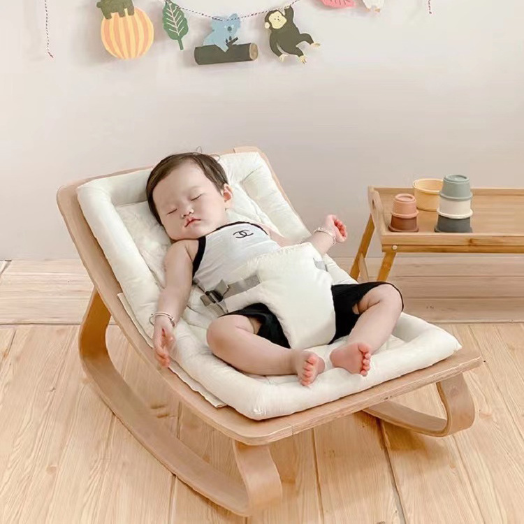 Baby Rocker soft Sleeping Crib Cradle infant wooden rocker baby Bouncer Baby Swing