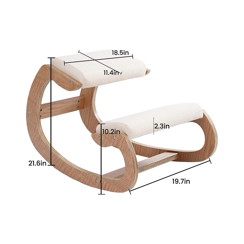 Ergonomic Kneeling Chair Birch Computer Stool Relax Your Knees with Sponge Cushion