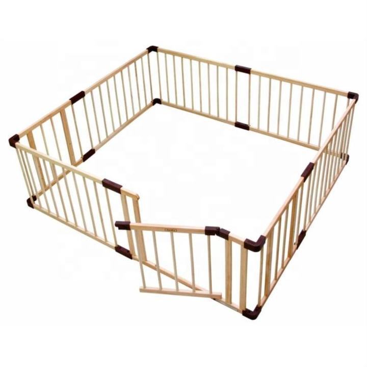 Factory wholesale wooden large playpen for babies baby playpen indoor with gate kids' playpens