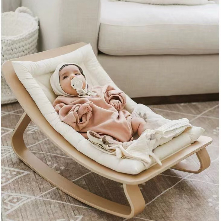 Baby Rocker soft Sleeping Crib Cradle infant wooden rocker baby Bouncer Baby Swing