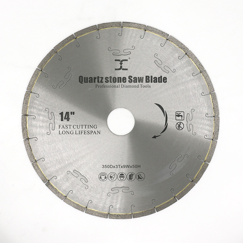 Fast cutting with low noise Diameter 14inch 350mm diamond segmented saw blade for quartz stone Engineered quartz sharp long life