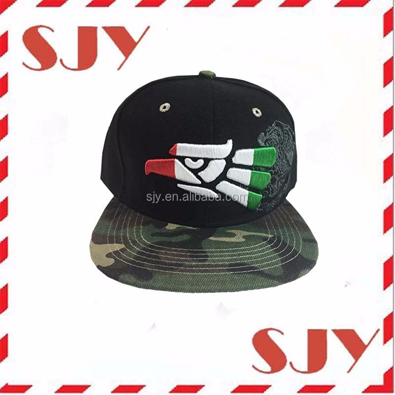 Mexico Flag Eagle Custom 3D Embroidered Snapback Cap Hat