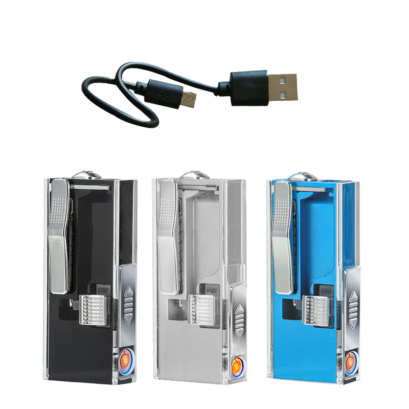 Lighter Box Cigarette Ball Pusher Auxiliary Smoking Lighter Popular Popular, USB Rechargeable