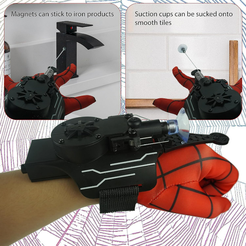 Spider Web Shooters for Kids Web Launcher String Shooters Toy Halloween Kids Superhero Role-Playing