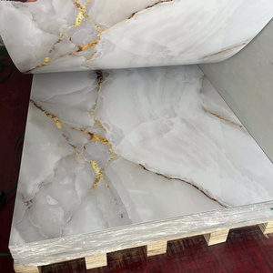 BAIJIN High Glossy New Design 4x8 Marble PVC Sheet 3mm UV Marble Plastic Sheet PVC Wall Panel