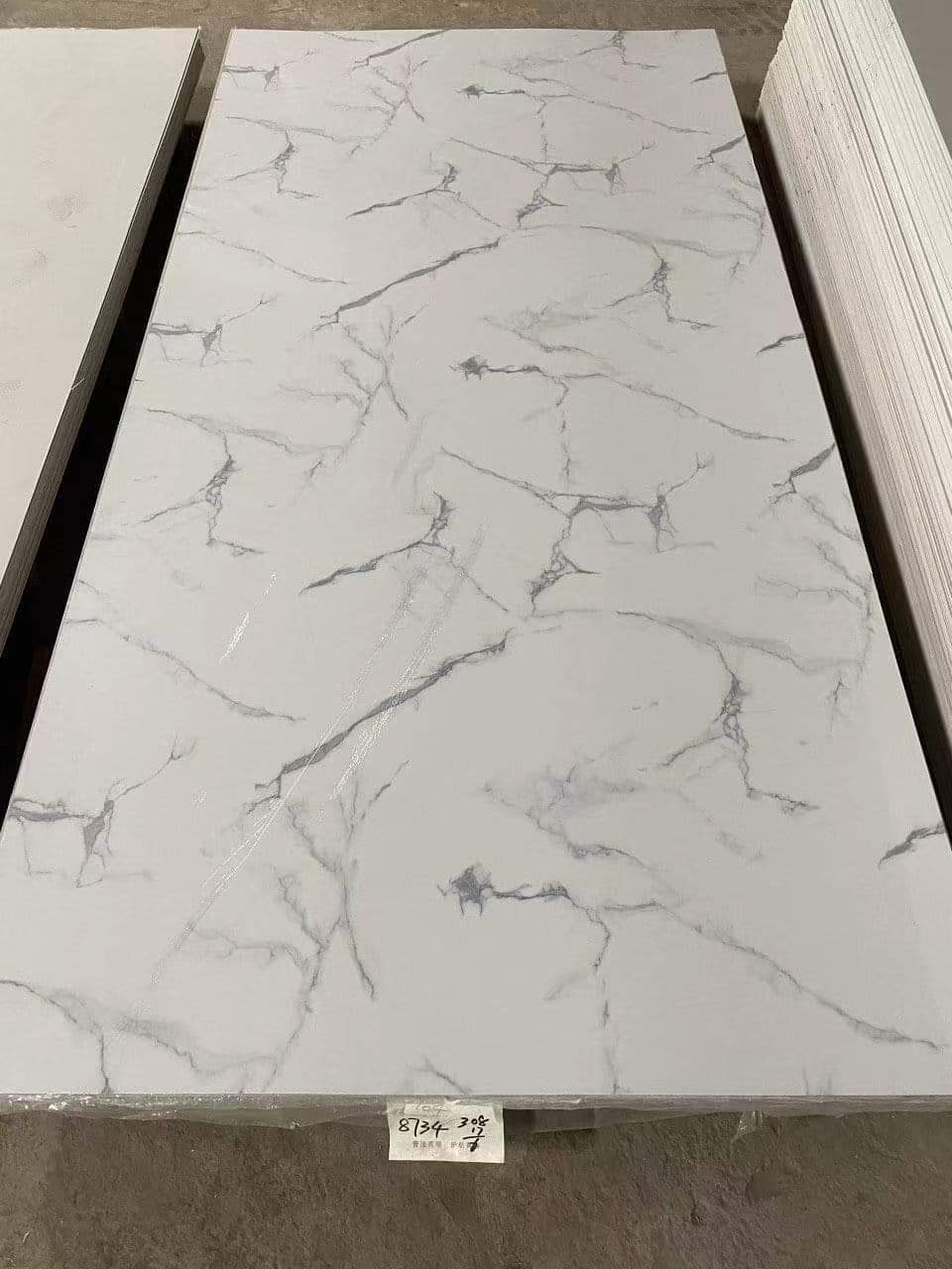 BAIJIN High Glossy Waterproof Lamina Artificial de marmol Interior UV PVC Marble Boards Sheet Wall Panel