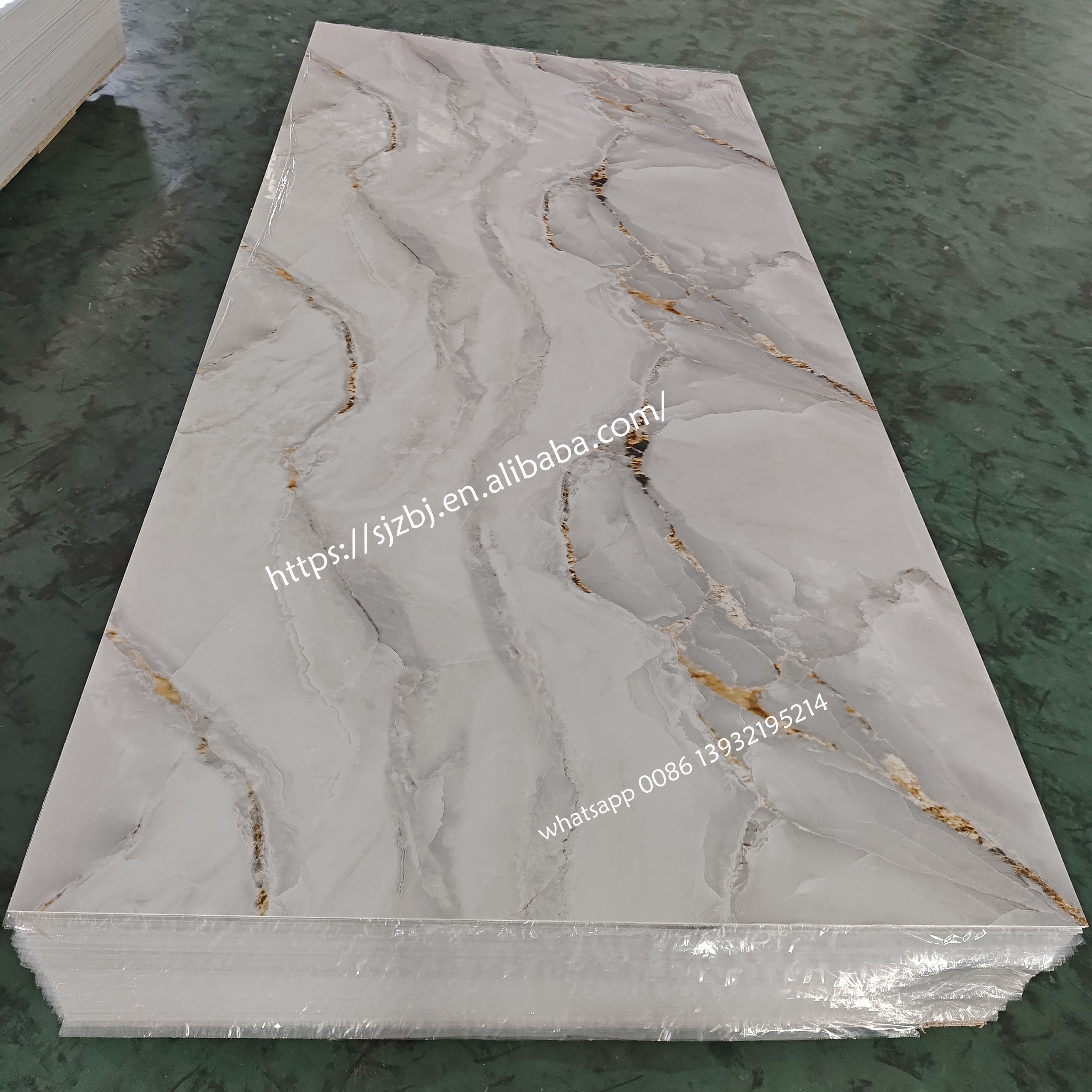 BAIJIN Hot Interior Decorative Low price Plastic Glossy UV Plate Wall Panel Waterproof PVC Marble Sheet Board