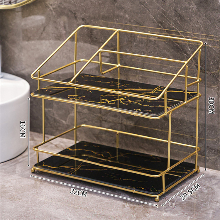 Storage Rack Glass Perfume Holder Dressing Table Cosmetic Bathroom Storage Rack Vanity Make Up Organizer