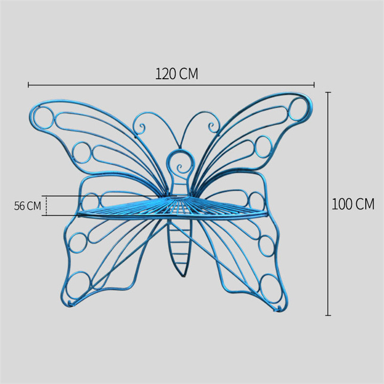 Outdoor Patio White Blue Green Wedding Decor Butterfly Chair Metal Garden Bench Patio Wedding Benches