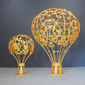 Wrought Iron Hot Air Balloon Flower Stand Decoration Metal Hanging Ceiling Wedding Party Stage Decoration