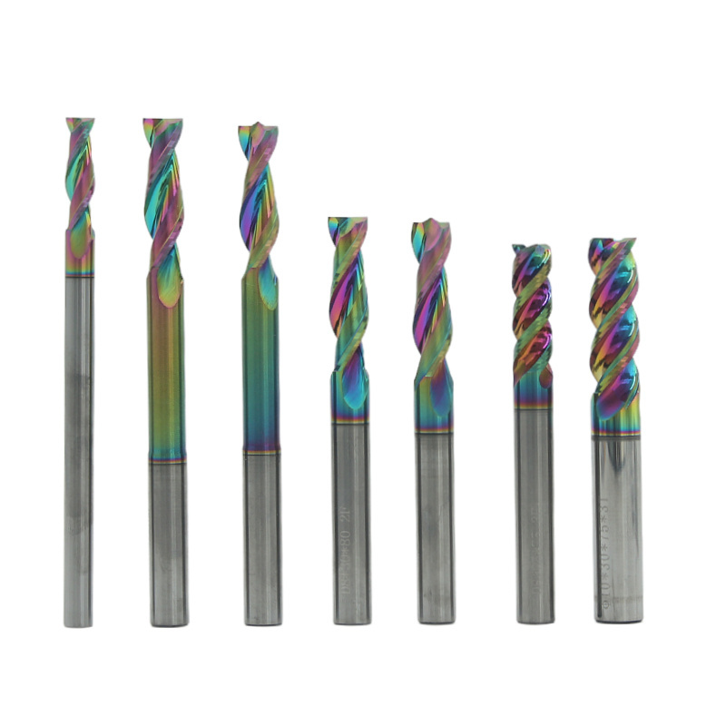 CNC Machine 2F Tungsten Steel End Milling Cutter Ultra Micro Grain Carbide Long shank Hard Alloy End Mills For Aluminum