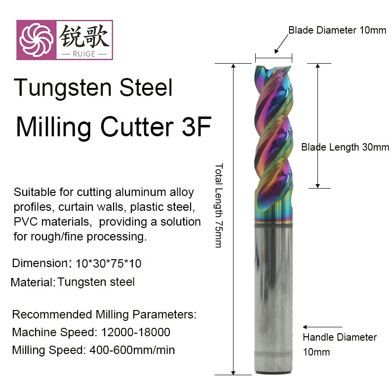 CNC Machine 2F Tungsten Steel End Milling Cutter Ultra Micro Grain Carbide Long shank Hard Alloy End Mills For Aluminum