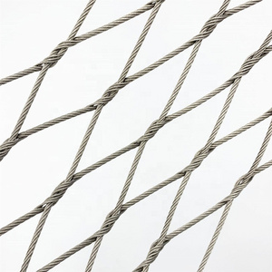 Stainless Steel Flexible Knitted Wire Mesh Diamond SS Steel Rope Fence Mesh