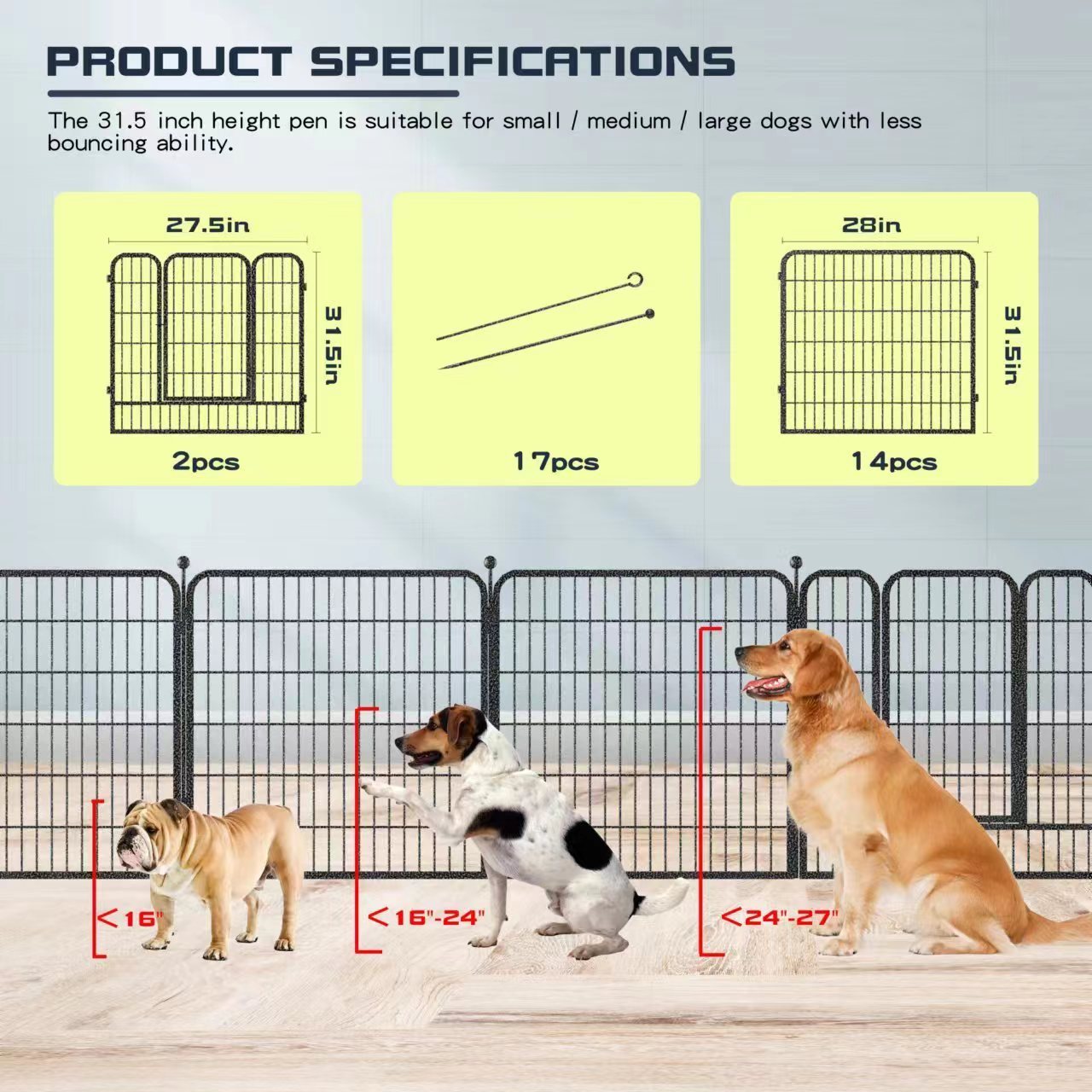 Heavy Duty Large Stackable Outdoor Inside Double Door Mesh Rabbit & Dog Wire Enclosure Fences Dog Kennels