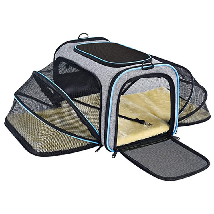 Expandable  Airline approved Cat Dog Carrier Pet Transport Travel Bag for Carrying