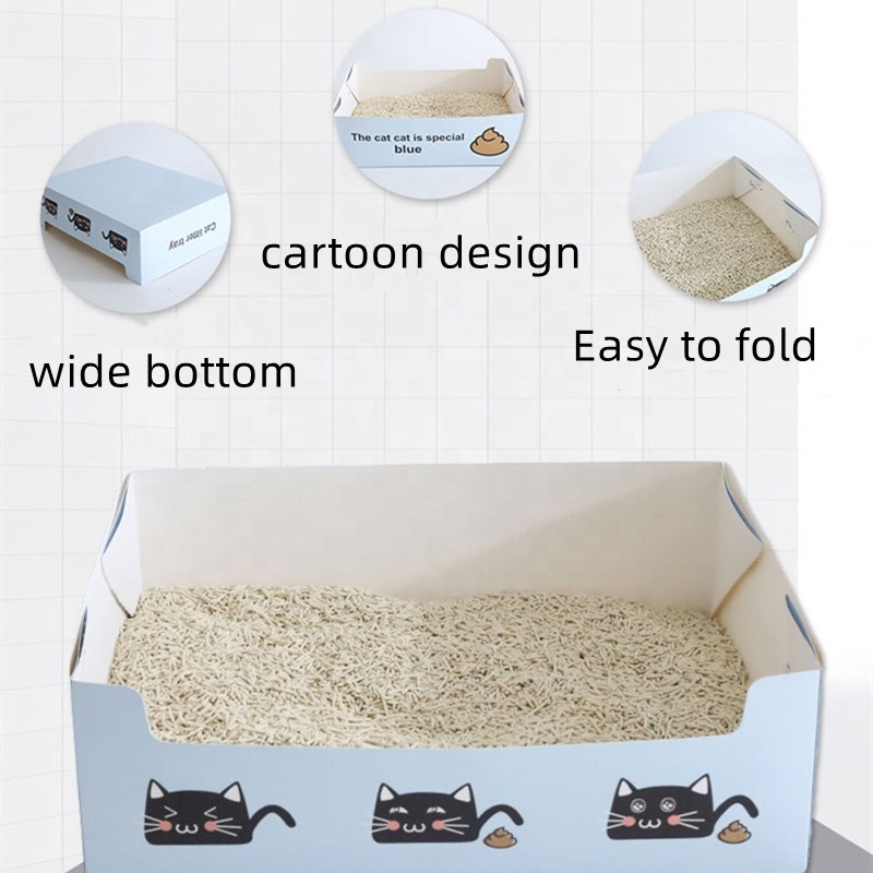 Cat Litter Cardboard Box Water Portable And Foldable Large Cat Litter Box For Travelling