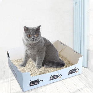 Cat Litter Cardboard Box Water Portable And Foldable Large Cat Litter Box For Travelling