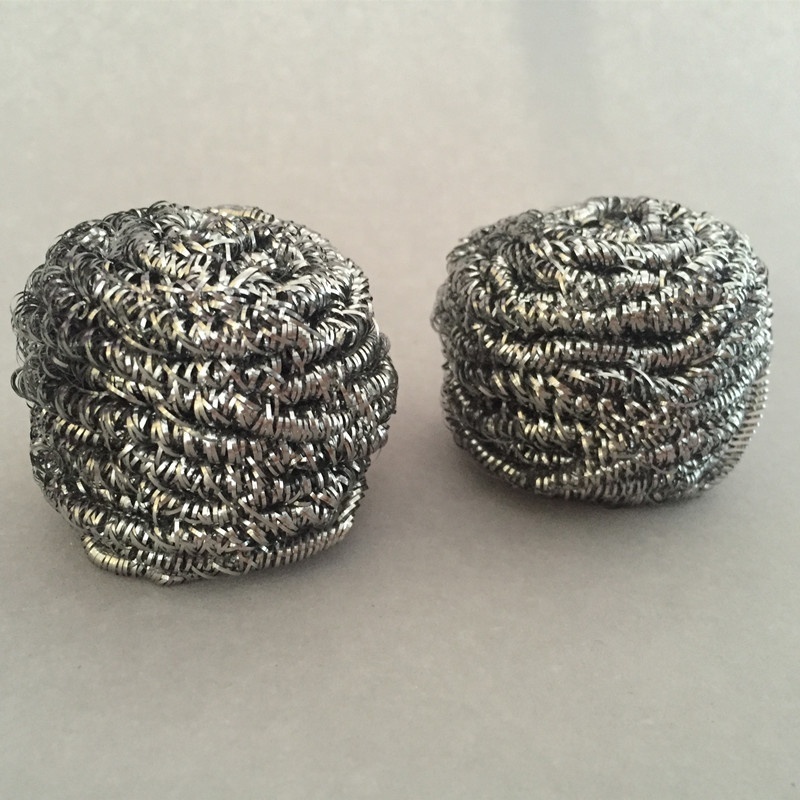 Customized Packaging Pot Wire Scrubber scourer cleaning Ball Cleaning SS 410 304 Stainless Steel Silver Kitchen Sponge Scrubber