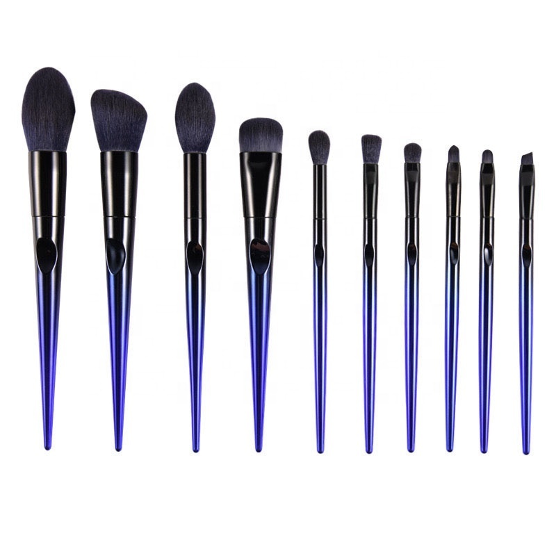 Super Hot Luxury High Quality Vegan 10 pcs Gift Make Up Brushes New Gradient Color Custom Cosmetic Makeup Brush Set