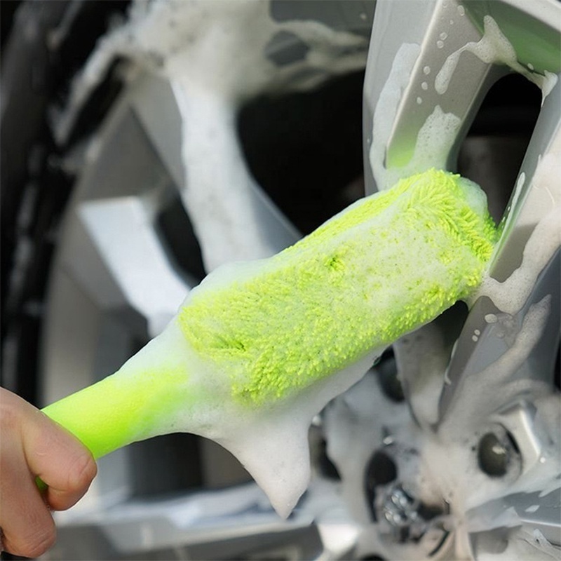 Car Wash Portable Microfiber Wheel Tire Rim Brush Car Wheel Wash Cleaning for Car with Plastic Handle Auto Washing Cleaner Tools